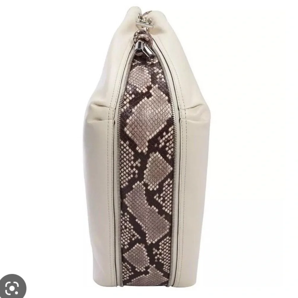 MICHAEL Kors Isabel Convertible Shoulder Ecru Ivory python large Leather bag